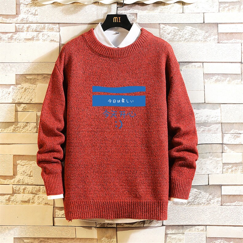 M19033-P45加绒款-P65加厚加绒毛衣男大码毛线衣男针织衫砖墙,男装针织衫/毛衣,电商A040A