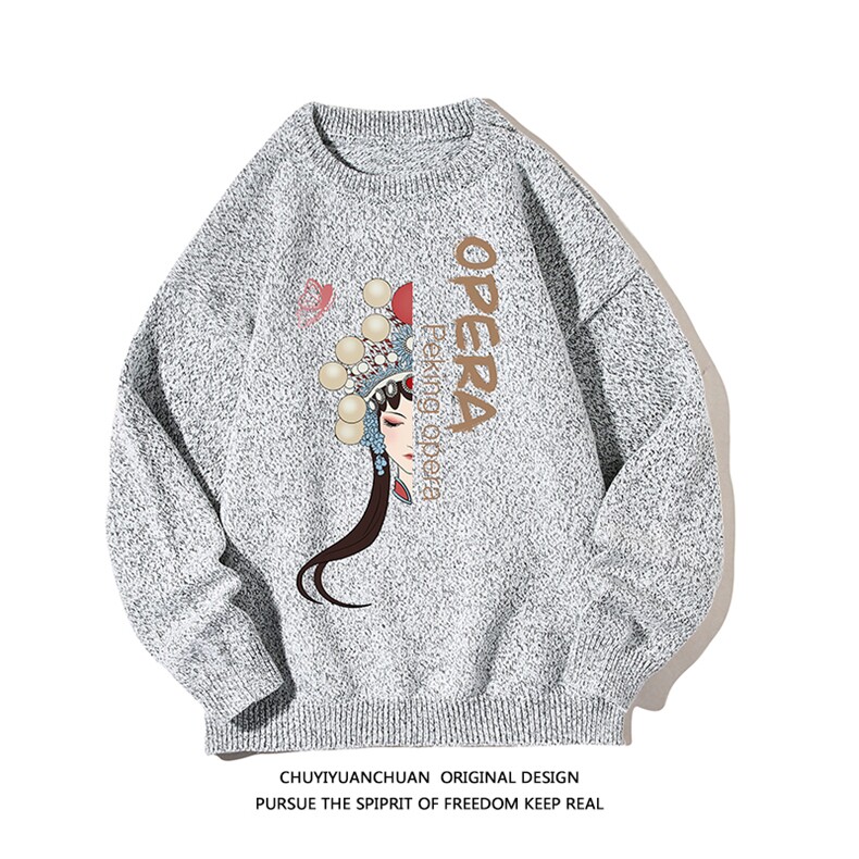 NASA加厚加绒毛衣男大码毛线衣男针织衫M19161-P45加绒款-P65白底,男装针织衫/毛衣,电商A040A