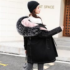 暖心大毛领可拆卸内胆派克服2021年冬季新款时尚可收腰图片
