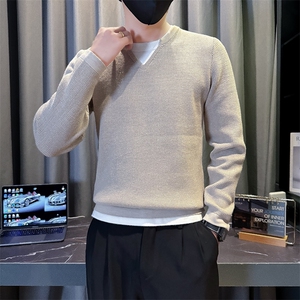 B216 MY5158  P60 2025秋冬装假两件设计男士毛衣针织衫 社会小伙图片
