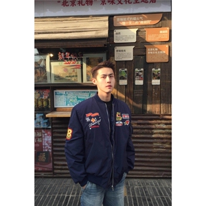 有货DJK8371-特批70美式复古徽章刺绣飞行员夹克男春秋图片