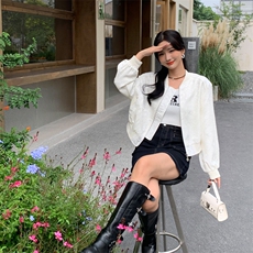小个子短外套女春秋2024新款时尚拉链气质显瘦百搭长袖夹克上衣，女装短外套，MQ