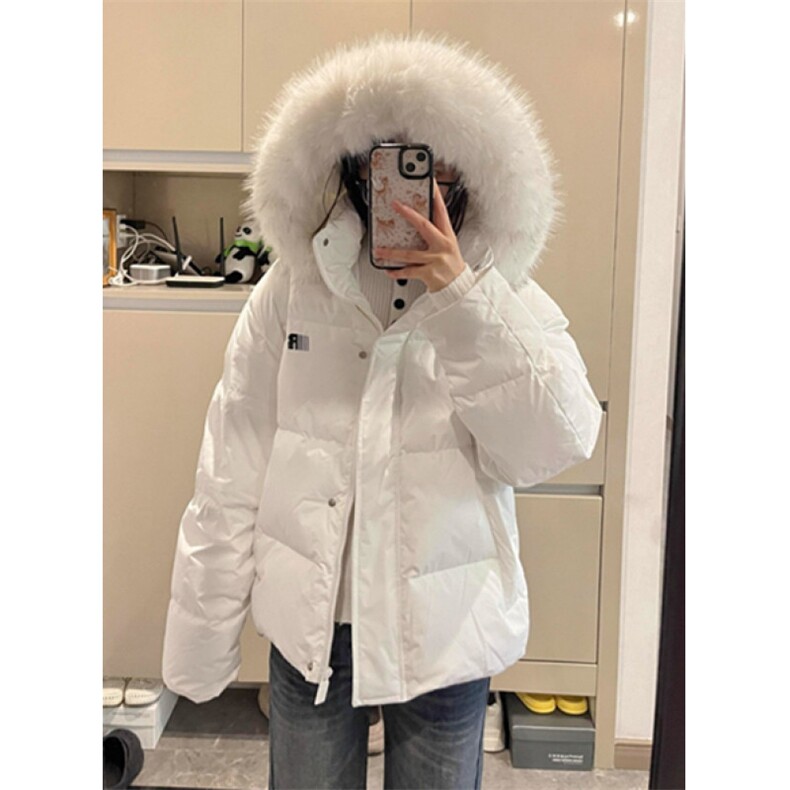 毛领开衫连帽棉服外套女冬季新款加厚保暖宽松棉袄棉衣M2568,男装棉衣,星座1116A（原606A-3）