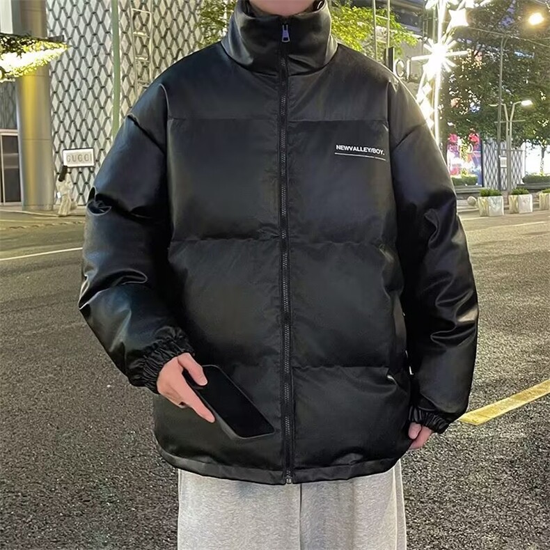 F643P88PU皮衣棉服男冬季潮牌时尚立领宽松加厚保暖情侣棉袄外套,男装皮衣,星座512-6