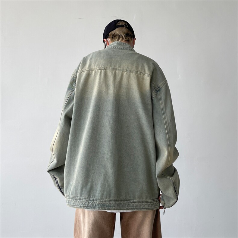 水洗做旧牛仔外套男女春秋款潮流宽松休闲夹克上衣JK05511-P73,男装夹克,星座308B-2