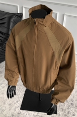 美式罗纹拼接袖子褶皱大码M-5XL教练夹克男JK78056P69控105，男装夹克，星座226-1