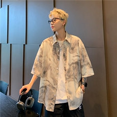 衬衫男士韩版潮流痞子帅气印花百搭2024夏季ins宽松外套CY899-P38，男装衬衫，星座412-2