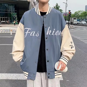 宽松刺绣拼接棒球服男生潮炸街上衣夹克A068-MYJK17-TP48图片