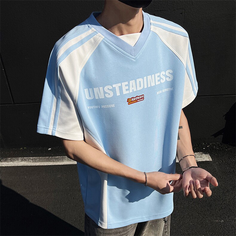 新款短袖t恤男夏季韩版潮流港风宽松休闲潮牌体恤衫TT0351-P45,男装T恤,星座308B-2