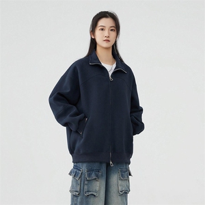 抖音得物品质 26春装美式高街重磅结构纹理立领卫衣夹克外套XS105图片