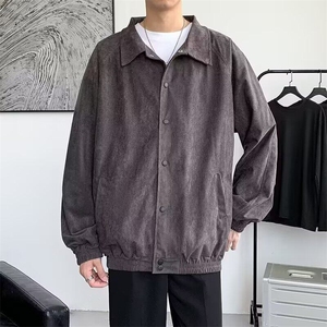 麂皮绒夹克男士秋冬季2025新款痞帅潮牌欧美工装外套W6364-P58图片