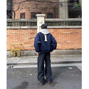 2025美式复古哈灵顿夹克秋做旧高级感夹棉工装外套男JK1170-P108图片