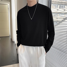 轻熟风~大码2025春季半高领长袖内搭打底衫T002/P38，男装T恤，电商B331