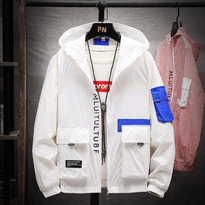 防晒服男夏季超薄款透气防晒衣夹克韩版潮流连帽工装外套F919图片