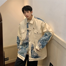 港风刺绣拼接棉衣男夹克棉服男外套男8706P115控158，男装棉衣，星座226-1