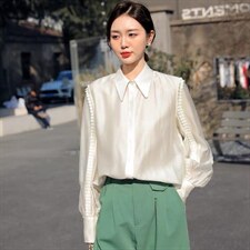 2022秋季新款韩版时尚高级感百搭设计衬衫，女装衬衫，L·H·X