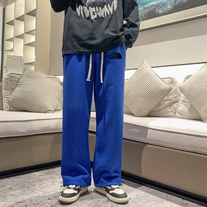 华夫格运动裤男大码抽绳休闲裤卫裤 HK78232-P35 加绒款P45图片