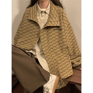 中性风黄底夹克女大码夹克男情侣百搭外套女JK8750P95控128图片