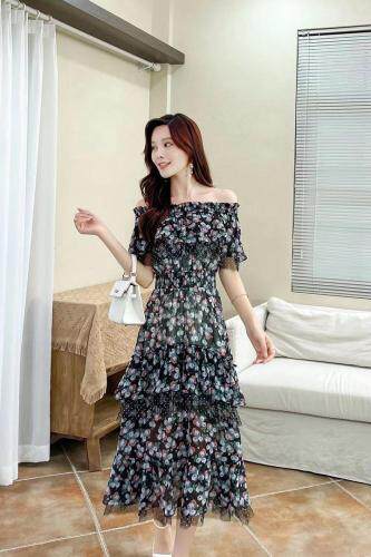 夏季时尚碎花连衣裙，女装连衣裙，江南E秀