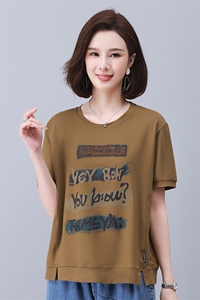 时尚宽松印花拼接短袖T恤女夏季新款韩版百搭显瘦休闲上衣图片