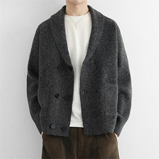 软糯开衫男士针织衫毛衣秋冬季高级感潮牌宽松休闲双排扣夹克外套，男装针织衫/毛衣，星座914