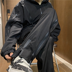 抖音品质新款高街机能防水双拉链微喇冲锋裤B315-K23426-p50控68，男装休闲裤，电商B315