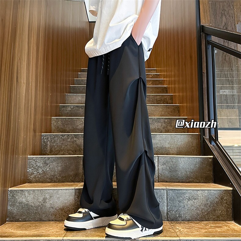 XZ616夏季薄款压褶设计款宽松冰丝透气休闲裤TY1035特P35控68，男装休闲裤，星座512A（原616）