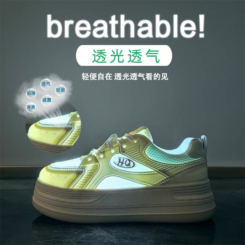 2024夏季小白鞋新款韩版ins女学生厚底增高透气运动板鞋休闲,女鞋休闲鞋,电商A223