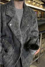 wassuphappy毛呢大衣男款冬季潮牌短款痞帅西装上衣休闲呢子外套，男装夹克，星座812