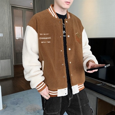 棉衣男士秋冬季羊羔绒毛外套男棉服男加厚棒球服棉袄M09-P125，男装棉衣，星座308B-1