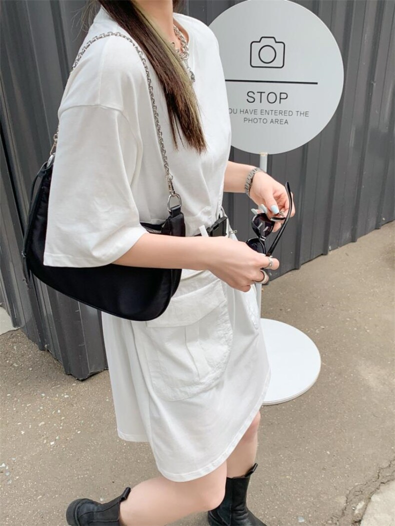 双口袋拼接连衣裙，女装连衣裙，Queena PHoebe