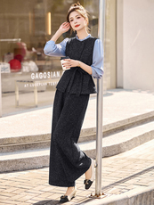 时尚西装马甲阔腿裤套装2025新款女装早春通勤气质职业穿搭一整套，女装套装/套裙，流量+