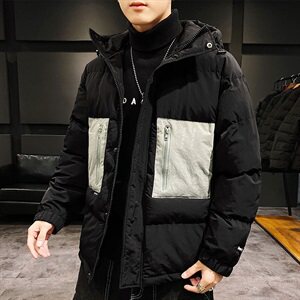 【】A003-HY8009-P130冬装新款撞色修饰连帽棉衣 家乐1图片