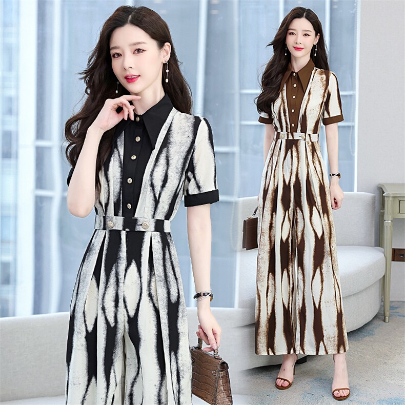 高级感职业连体裤女2023夏季新款时尚气质别致高腰显瘦阔腿连衣裤，女装连体裤，依路服饰