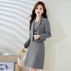 2024秋季新款女小香风职业连衣裙酒店前台接待裙子修身显瘦，女装连衣裙，贝蕾酷儿