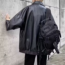 美式高街皮衣男士韩版潮流宽松百搭2024秋冬ins帅气外套W5937-P72，男装皮衣，星座412-3