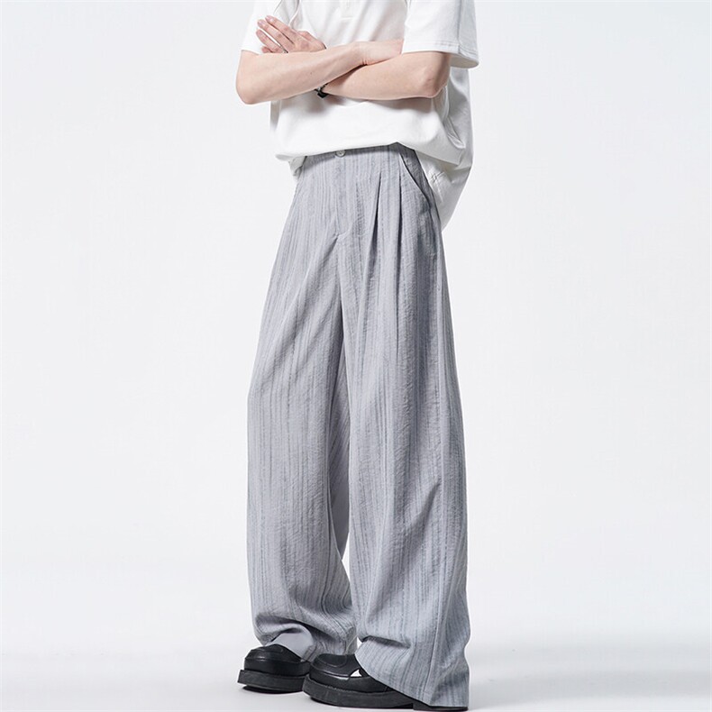 8XL-M冰丝棉麻阔腿裤男扎染天丝亚麻垂感拖地山本西装裤K9151,男装休闲裤,电商D206-1