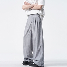 8XL-M冰丝棉麻阔腿裤男扎染天丝亚麻垂感拖地山本西装裤K9151，男装休闲裤，电商D206-1