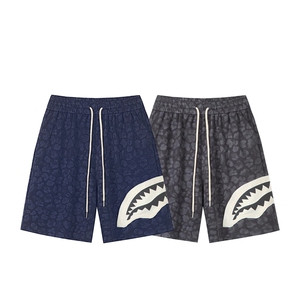 鲨鱼嘴夏季潮流短裤，A061-AD01359-特P35-白底平铺图图片