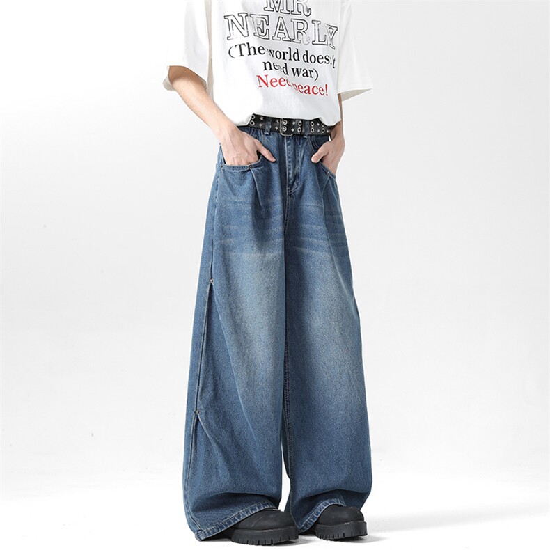 美式复古水洗做旧牛仔裤春秋宽松直筒阔腿长裤子3637-特P65控118，男装牛仔裤，电商B295