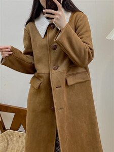 独屿 麂皮复合颗粒外套 现货图片