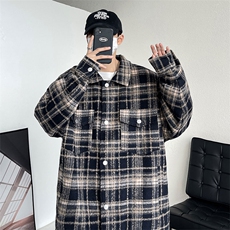 夹克潮流青春时尚潮流格子衬衫外套休闲百搭外套J741P--58，男装夹克，电商A128