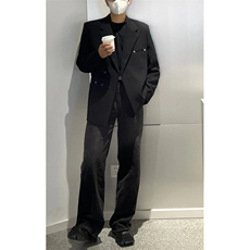 痞帅西服男士设计感上衣网红休闲禁欲系西装外套发型师~XY236，男装西服，星座601-1