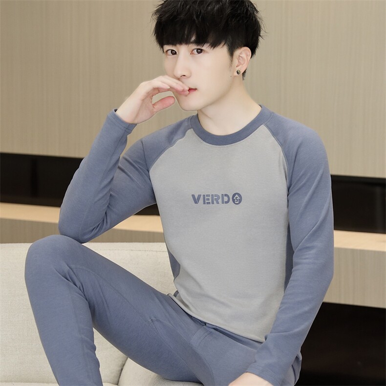 秋衣秋裤男士保暖内衣秋冬季薄款抗菌莱卡棉套装TZ3808-P50,男装棉衣,星座310B-3