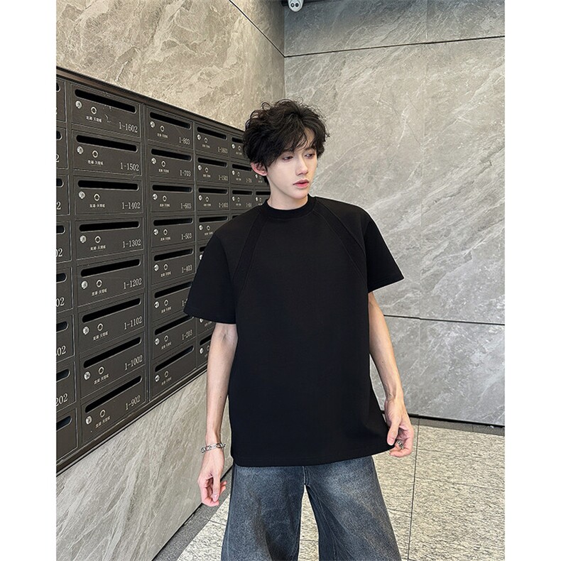 夏季新款短袖T恤高级感美式复古简约休闲百搭上衣,男装T恤,星座410-7