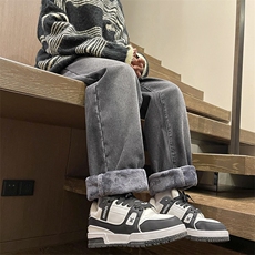 抖音加绒加厚牛仔裤男宽松直筒裤K2362P50，男装牛仔裤，电商D325