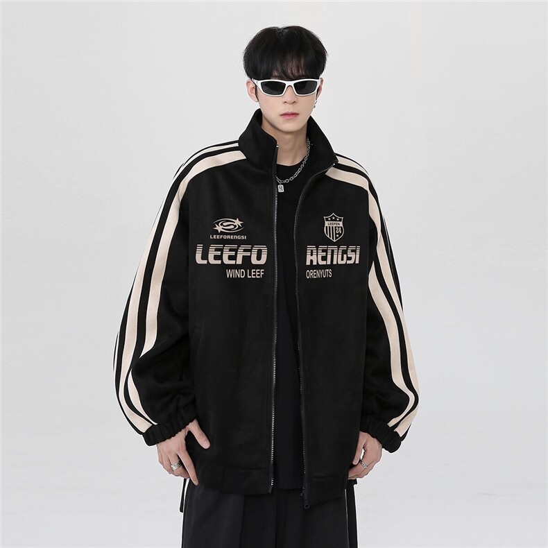 春季外套夹克春款麂皮绒美式潮牌情侣休闲运动夹克棒球服特p68,男装夹克,电商C307