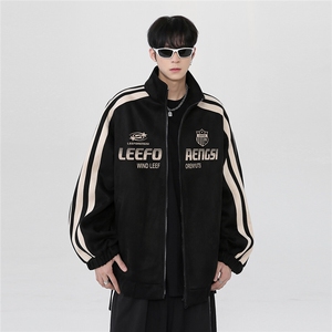 春季外套夹克春款麂皮绒美式潮牌情侣休闲运动夹克棒球服特p68图片