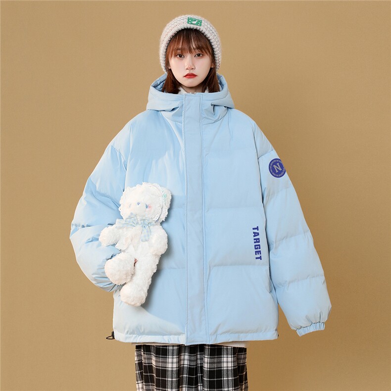 白鸭绒中性风新款时尚印花宽松百搭保暖连帽羽绒服YR1304P225K298,男装羽绒服,A247A