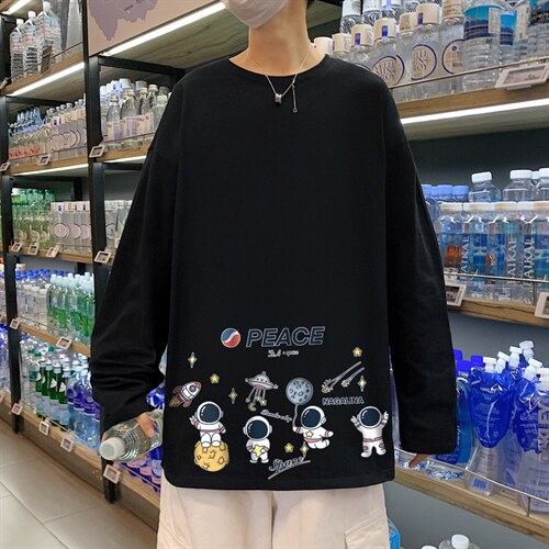 ！秋季打底衫男卫衣男潮流圆领纯棉长袖T恤男CX293-P25,男装T恤,电商B371